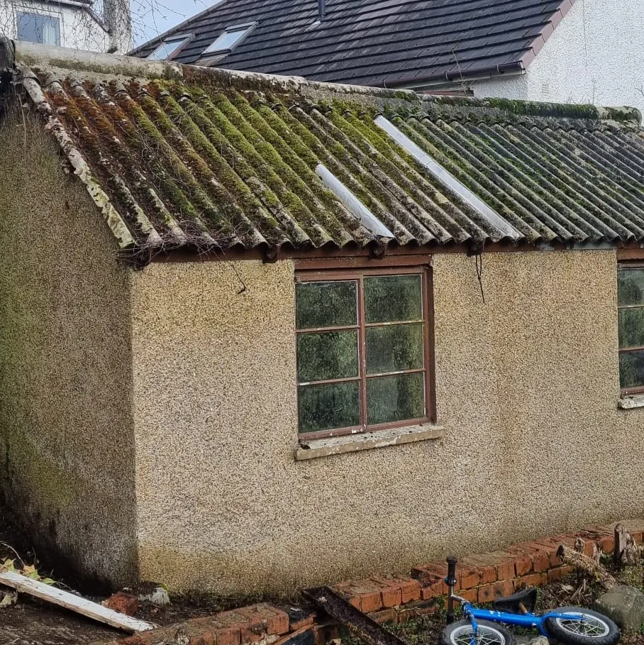 Asbestos Garage Roof Before