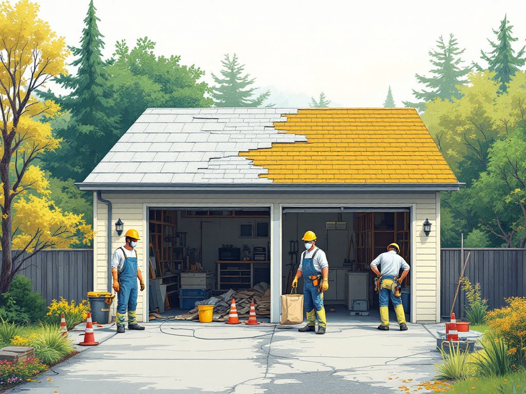 how long does asbestos garage roof replacement take?